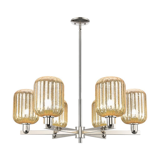 Innovations Preston 6Lt 24" Jar Stem Chandelier, PN/MC - 716-6CR-PN-G460-7ME