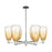 Innovations BH Almond 6Lt 24" Stem Chandelier, PN/AM - 716-6CR-PN-G480-6AM