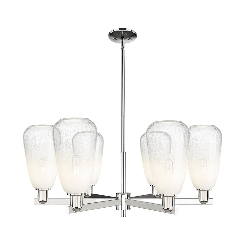 Innovations BH Almond 6Lt 24" Stem Chandelier, PN/OP - 716-6CR-PN-G480-6OP