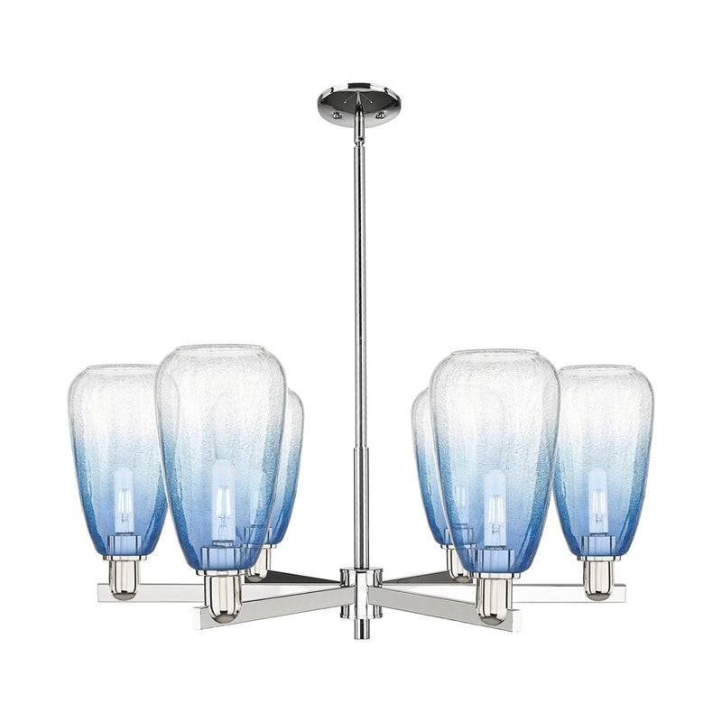 Innovations BH Almond 6Lt 24" Stem Chandelier, PN/SB - 716-6CR-PN-G480-6SB