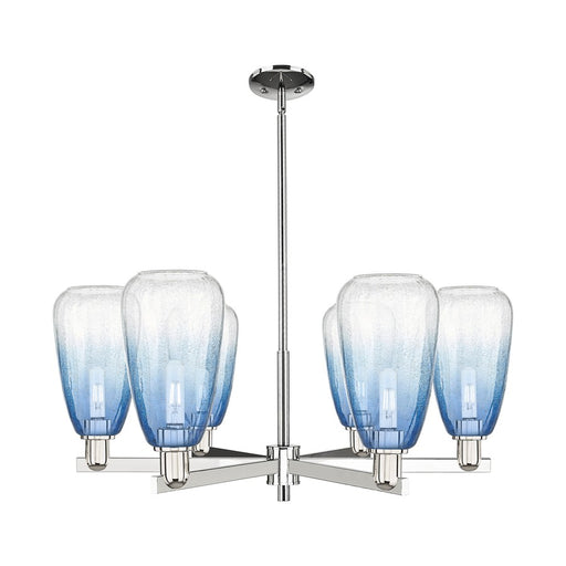 Innovations BH Almond 6Lt 24" Stem Chandelier, PN/SB - 716-6CR-PN-G480-6SB
