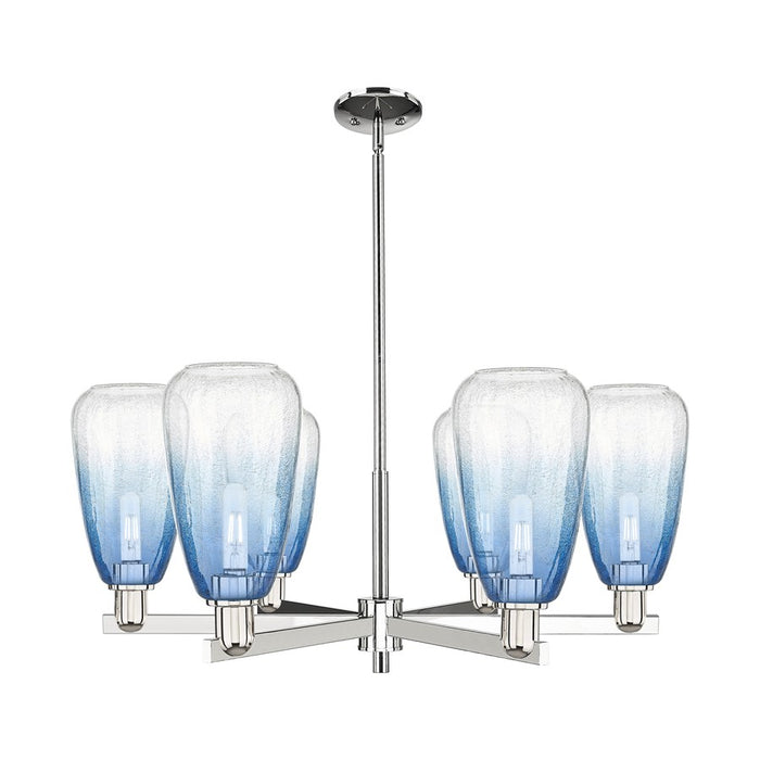 Innovations BH Almond 6Lt 24" Stem Chandelier, PN/SB - 716-6CR-PN-G480-6SB