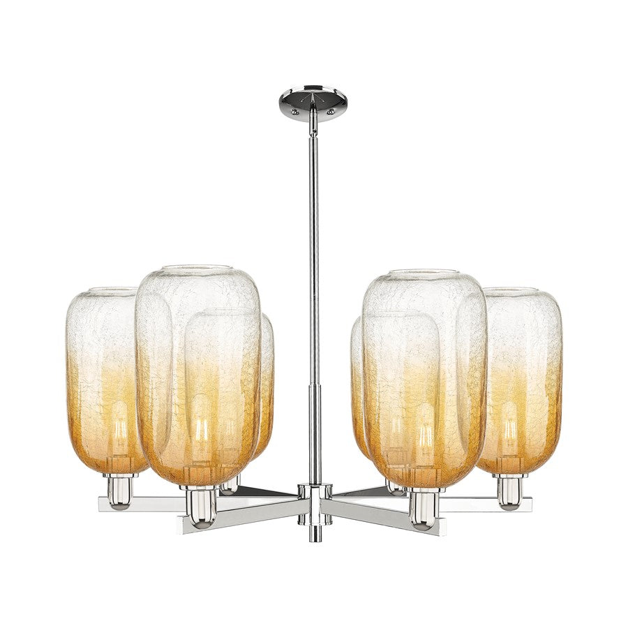 Innovations BH Cloche 6Lt 24" Stem Chandelier, PN/AM - 716-6CR-PN-G482-7AM