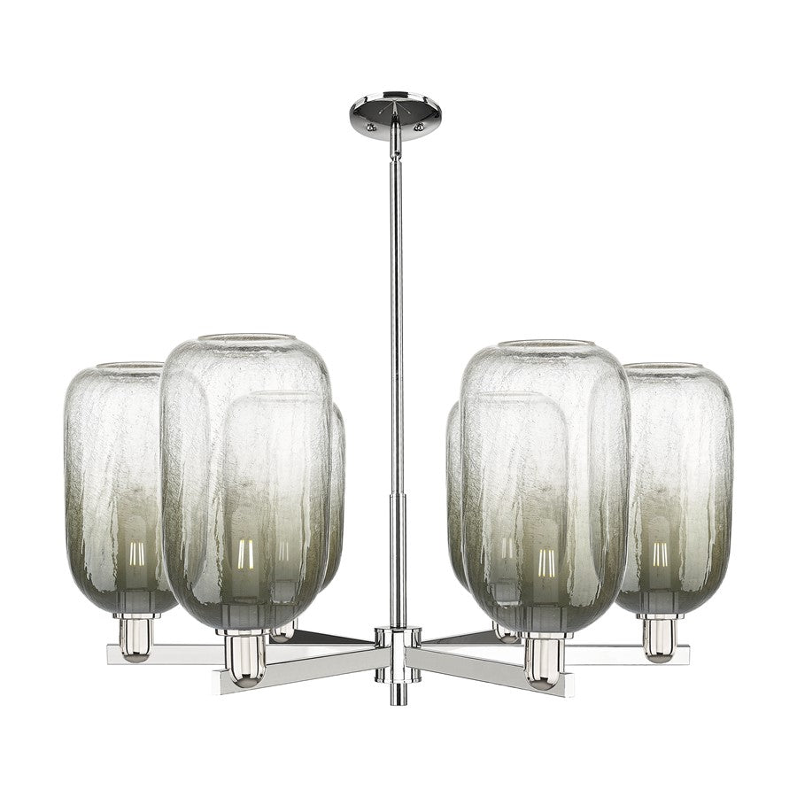 Innovations BH Cloche 6Lt 24" Stem Chandelier, PN/SL - 716-6CR-PN-G482-7SL