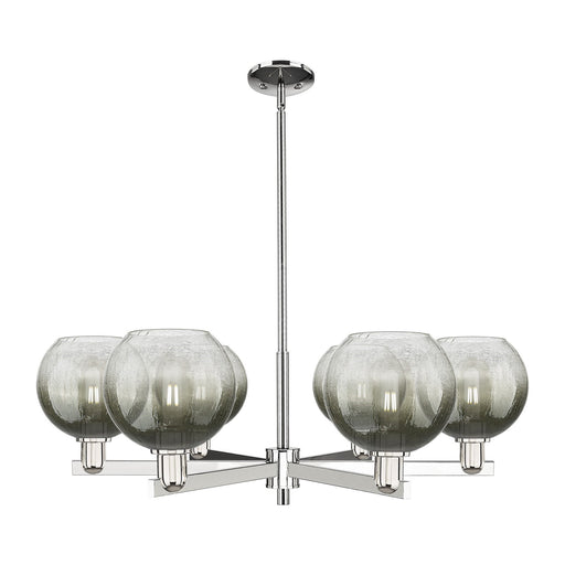 Innovations Brookhaven Globe 38in 6-Light Chandelier | Industrial Polished Nickel and Slate Glass | Damp-Rated Dining Room & | Model 716-6CR-PN-G483-8SL