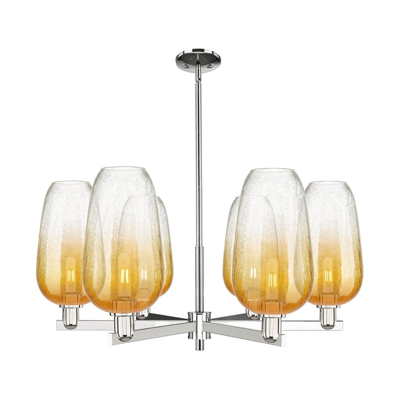 Innovations BH Flute 6Lt 24" Stem Chandelier, PN/AM - 716-6CR-PN-G484-7AM