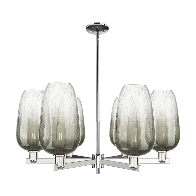 Innovations BH Flute 6Lt 24" Stem Chandelier, PN/SL - 716-6CR-PN-G484-7SL
