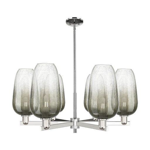 Innovations BH Flute 6Lt 24" Stem Chandelier, PN/SL - 716-6CR-PN-G484-7SL