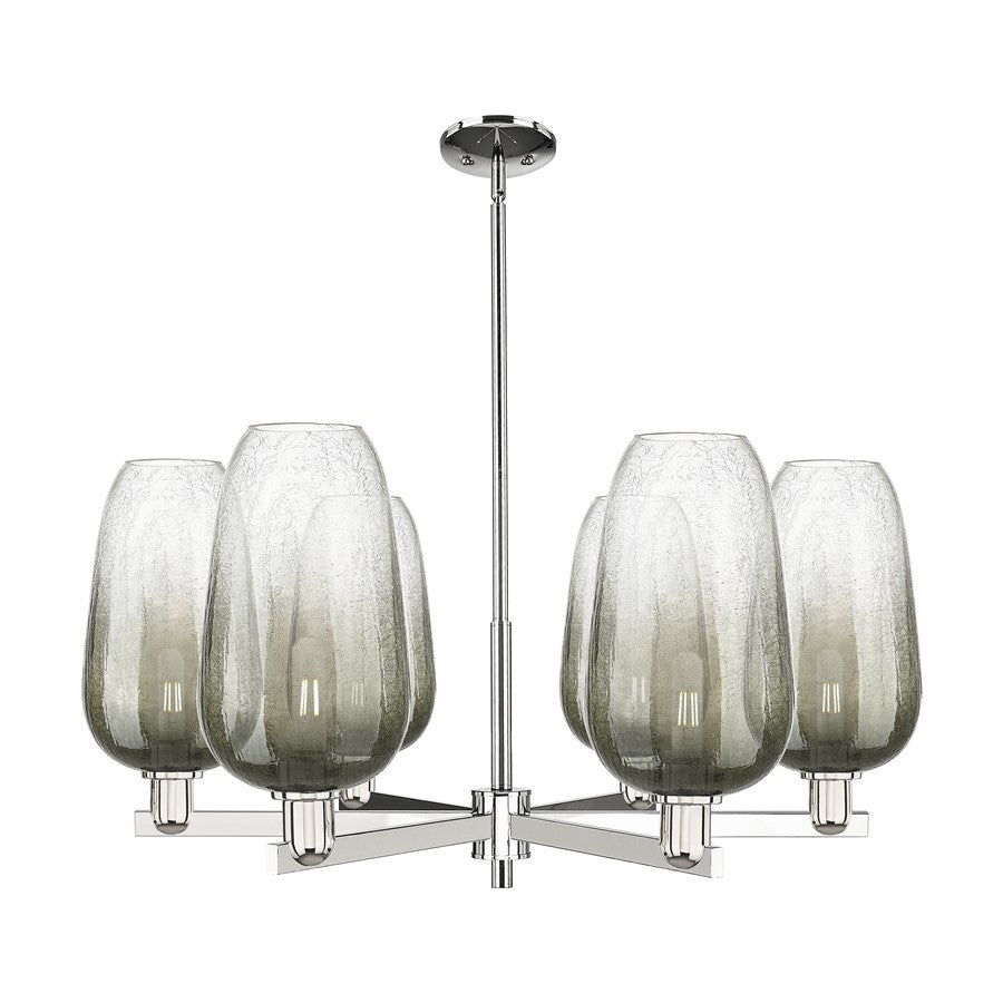 Innovations BH Flute 6Lt 24" Stem Chandelier, PN/SL - 716-6CR-PN-G484-7SL