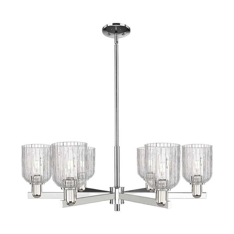 Innovations Bridal Veil 6Lt 35" Stem Chandelier, PN/Clear - 716-6CR-PN-G559-5CL