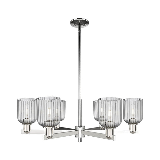 Innovations Bridal Veil 6Lt 35" Stem Chandelier, PN/Smoke - 716-6CR-PN-G559-5SM