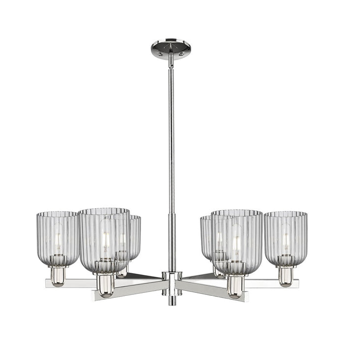 Innovations Bridal Veil 6Lt 35" Stem Chandelier, PN/Smoke - 716-6CR-PN-G559-5SM