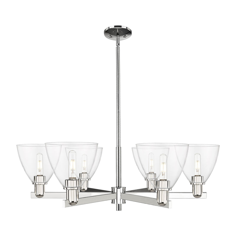 Innovations Bristol 37in 6-Light Chandelier | Industrial Polished Nickel and Clear Glass | Dining Room & Living Room | Model 716-6CR-PN-GBD-752
