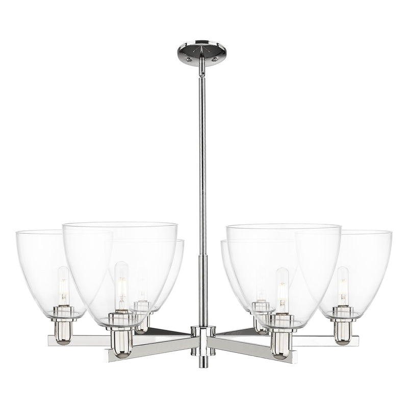 Innovations Bristol 39in 6-Light Chandelier | Industrial Polished Nickel and Clear Glass | Dining Room & Living Room | Model 716-6CR-PN-GBD-92