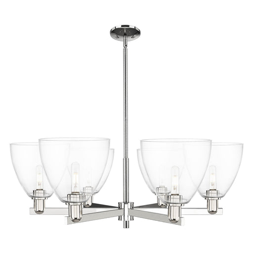 Innovations Bristol 39in 6-Light Chandelier | Industrial Polished Nickel and Clear Glass | Dining Room & Living Room | Model 716-6CR-PN-GBD-92