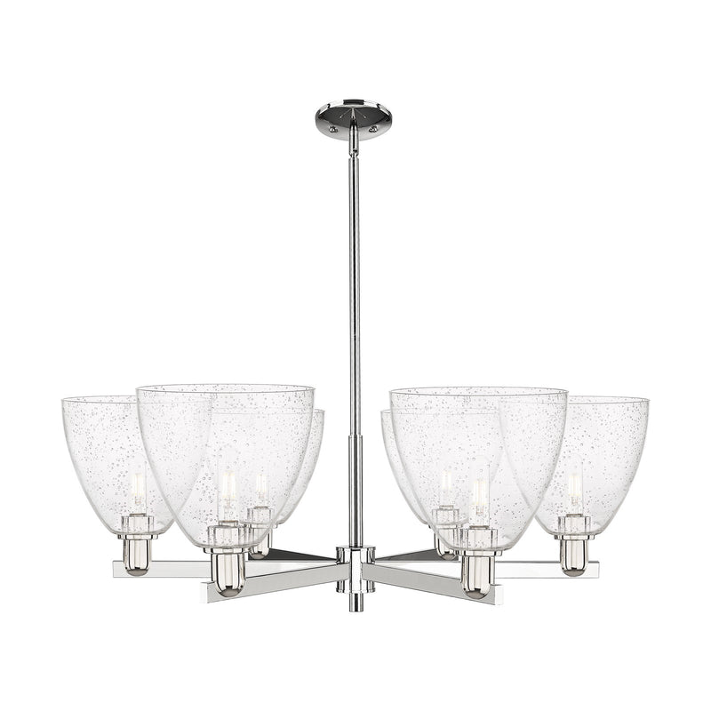 Innovations Bristol 39in 6-Light Chandelier | Industrial Polished Nickel and Seedy Glass | Dining Room & Living Room | Model 716-6CR-PN-GBD-94