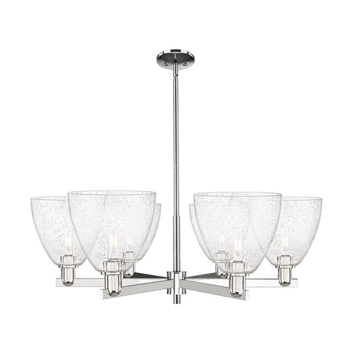 Innovations Bristol 39in 6-Light Chandelier | Industrial Polished Nickel and Seedy Glass | Dining Room & Living Room | Model 716-6CR-PN-GBD-94
