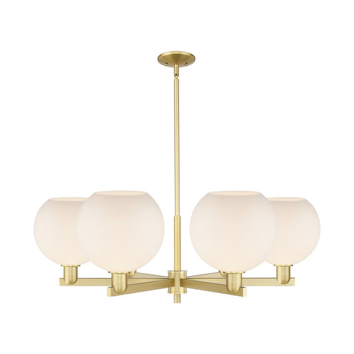 Innovations Athens 40in 6-Light Chandelier | Industrial Satin Gold Steel and Matte White Glass | Dining Room & Living Room | Model 716-6CR-SG-G121-10