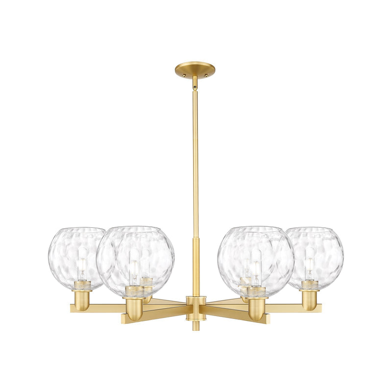 Innovations Athens 38in 6-Light Chandelier | Industrial Satin Gold Steel and Clear Water Glass | Dining Room & Living Room | Model 716-6CR-SG-G1215-8