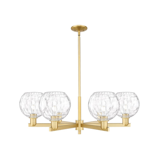 Innovations Athens 38in 6-Light Chandelier | Industrial Satin Gold Steel and Clear Water Glass | Dining Room & Living Room | Model 716-6CR-SG-G1215-8