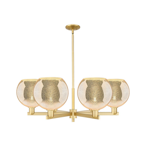 Innovations Athens 40in 6-Light Chandelier | Industrial Satin Gold Steel and Mercury Glass | Dining Room & Living Room | Model 716-6CR-SG-G128-10