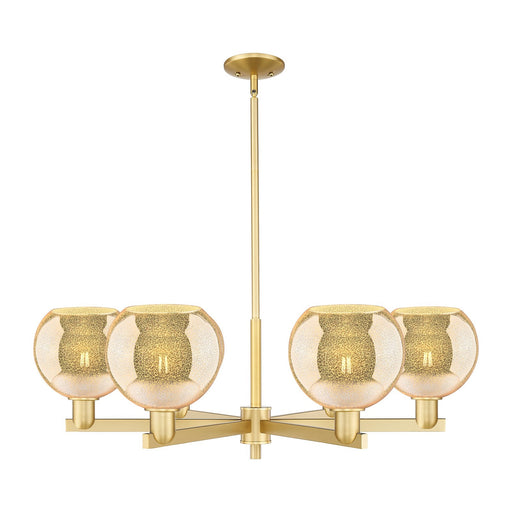 Innovations Athens 38in 6-Light Chandelier | Industrial Satin Gold Steel and Mercury Glass | Dining Room & Living Room | Model 716-6CR-SG-G128-8