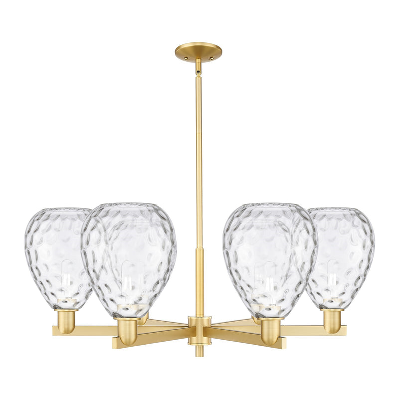 Innovations Waverly 38in 6-Light Chandelier | Industrial Satin Gold and Clear Glass | Dining Room & Living Room | Model 716-6CR-SG-G372