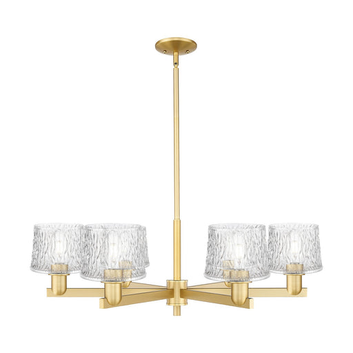 Innovations Niagara 36in 6-Light Chandelier | Industrial Satin Gold Steel and Clear Glass | Dining Room & Living Room | Model 716-6CR-SG-G402