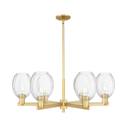 Innovations Preston 6Lt 24" Bell Stem Chandelier, GD/Clear - 716-6CR-SG-G459-6CL