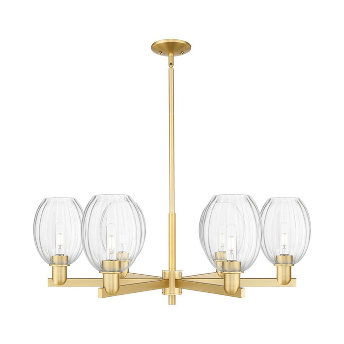 Innovations Preston 6Lt 24" Bell Stem Chandelier, GD/Clear - 716-6CR-SG-G459-6CL