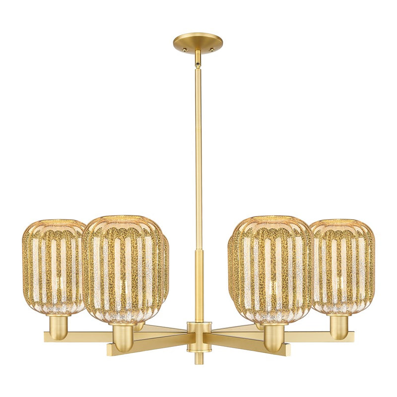 Innovations Preston 6Lt 24" Jar Stem Chandelier, Gold/MC - 716-6CR-SG-G460-7ME