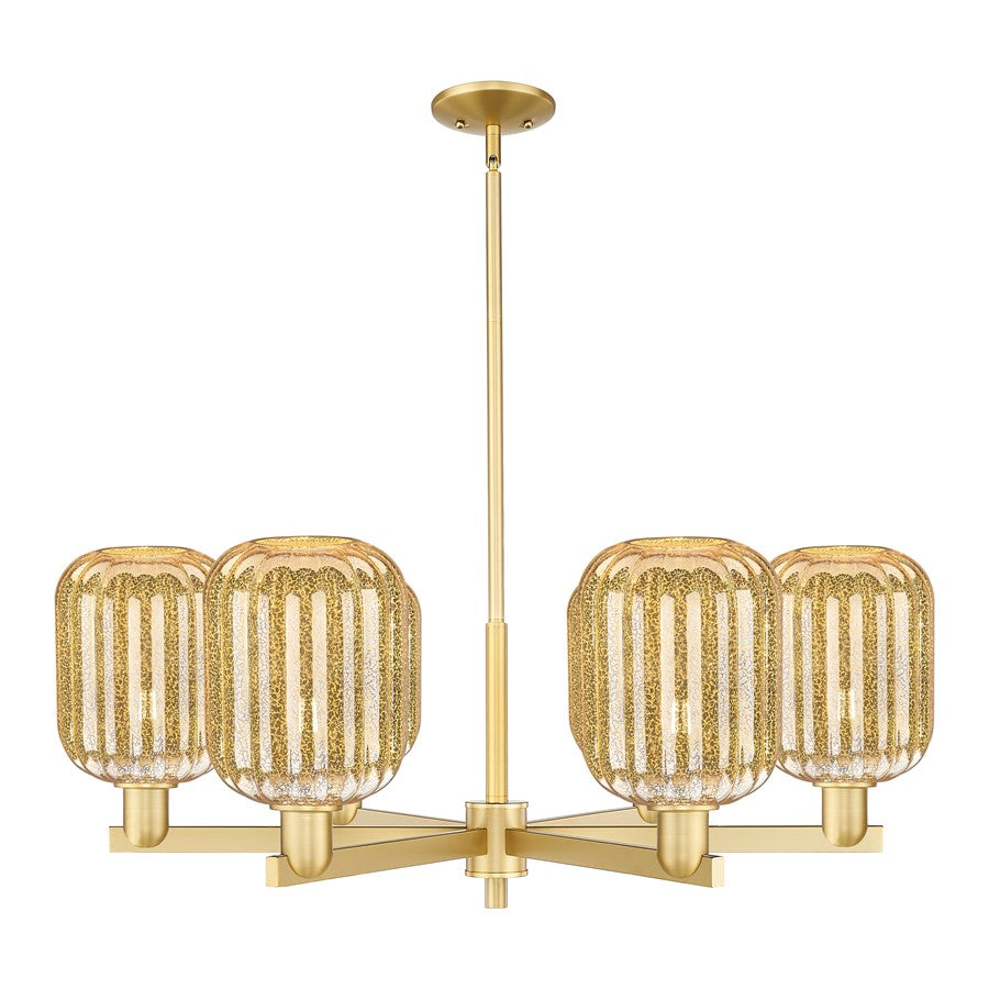 Innovations Preston 6Lt 24" Jar Stem Chandelier, Gold/MC - 716-6CR-SG-G460-7ME