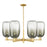 Innovations BH Cloche 6Lt 24" Stem Chandelier, GD/Slate - 716-6CR-SG-G482-7SL