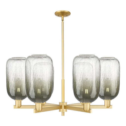 Innovations BH Cloche 6Lt 24" Stem Chandelier, GD/Slate - 716-6CR-SG-G482-7SL