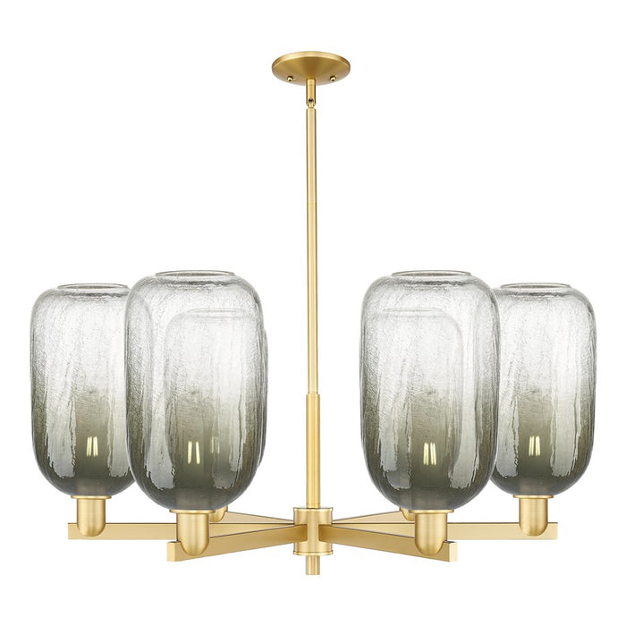 Innovations BH Cloche 6Lt 24" Stem Chandelier, GD/Slate - 716-6CR-SG-G482-7SL