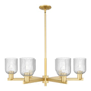 Innovations Bridal Veil 6Lt 35" Stem Chandelier, GD/Seed - 716-6CR-SG-G559-5SDY