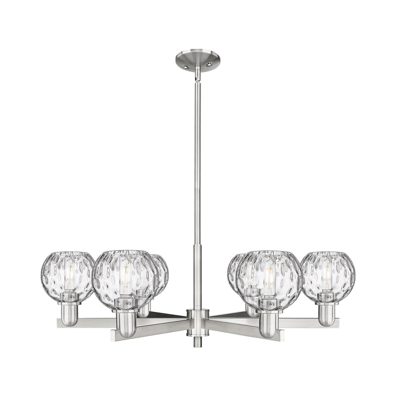 Innovations Athens 36in 6-Light Chandelier | Industrial Satin Nickel and Clear Water Glass | Dining Room & Living Room | Model 716-6CR-SN-G1215-6