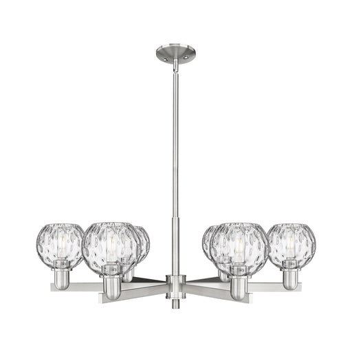 Innovations Athens 36in 6-Light Chandelier | Industrial Satin Nickel and Clear Water Glass | Dining Room & Living Room | Model 716-6CR-SN-G1215-6
