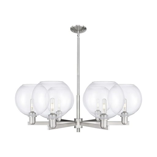 Innovations Athens 40in 6-Light Chandelier | Industrial Satin Nickel and Clear Glass | Dining Room & Living Room | 39.75 x 14 in | Model 716-6CR-SN-G122-10