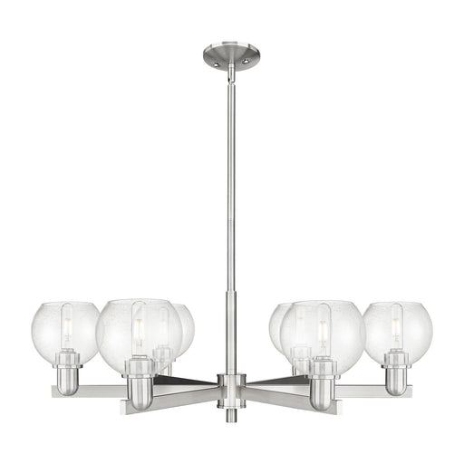 Innovations Athens 36in 6-Light Chandelier | Industrial Satin Nickel and Seedy Glass | Dining Room & Living Room | Model 716-6CR-SN-G124-6