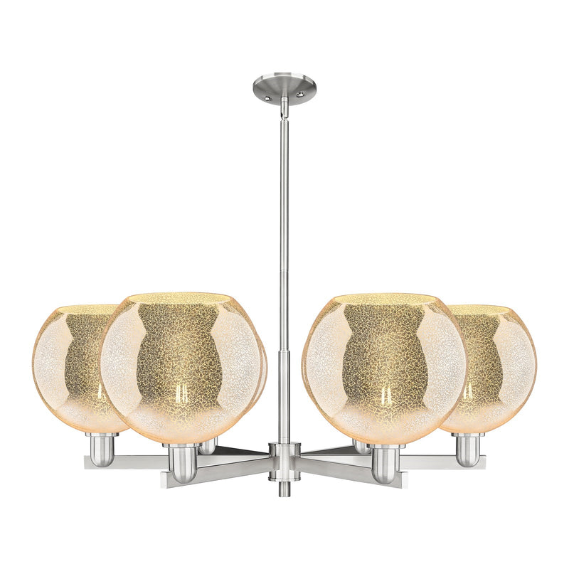 Innovations Athens 40in 6-Light Chandelier | Industrial Satin Nickel and Mercury Glass | Dining Room & Living Room | Model 716-6CR-SN-G128-10