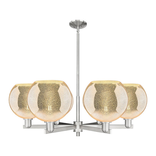 Innovations Athens 40in 6-Light Chandelier | Industrial Satin Nickel and Mercury Glass | Dining Room & Living Room | Model 716-6CR-SN-G128-10