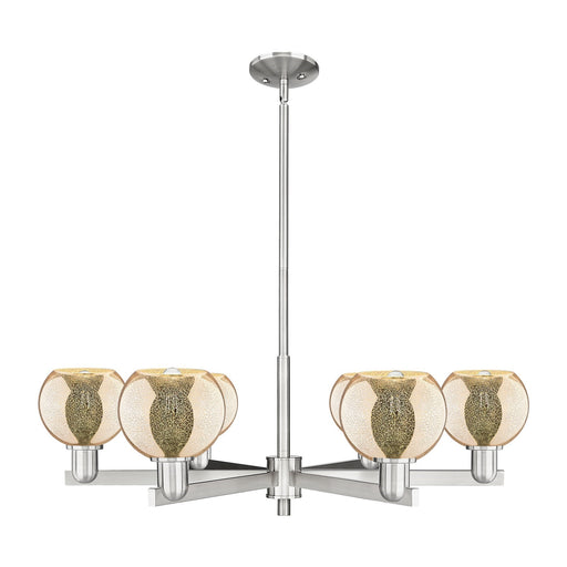 Innovations Athens 36in 6-Light Chandelier | Industrial Satin Nickel and Mercury Glass | Dining Room & Living Room | Model 716-6CR-SN-G128-6