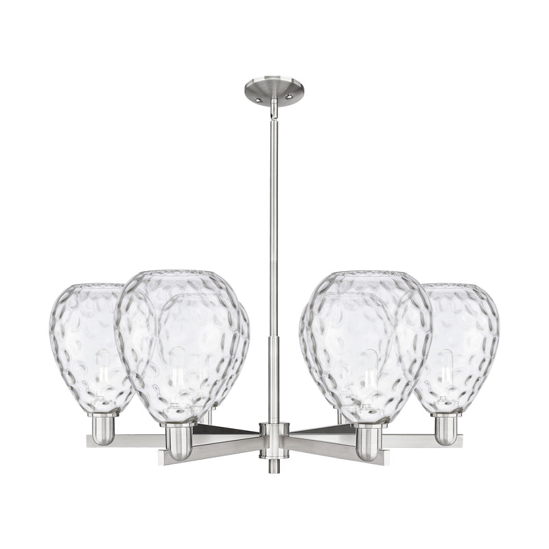Innovations Waverly 38in 6-Light Chandelier | Industrial Satin Nickel Steel and Clear Glass | Dining Room & Living Room | Model 716-6CR-SN-G372