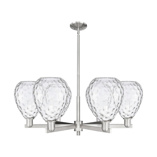 Innovations Waverly 38in 6-Light Chandelier | Industrial Satin Nickel Steel and Clear Glass | Dining Room & Living Room | Model 716-6CR-SN-G372