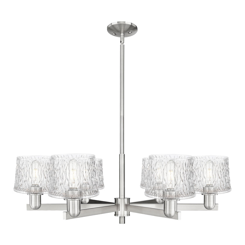 Innovations Niagara 36in 6-Light Chandelier | Industrial Satin Nickel and Clear Glass | Dining Room & Living Room | Model 716-6CR-SN-G402