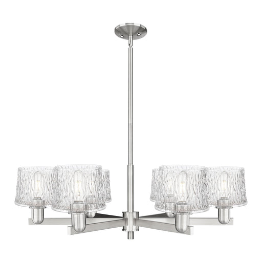 Innovations Niagara 36in 6-Light Chandelier | Industrial Satin Nickel and Clear Glass | Dining Room & Living Room | Model 716-6CR-SN-G402