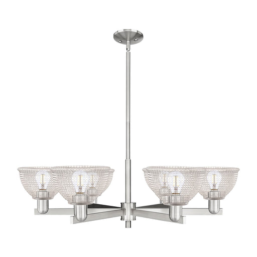 Innovations Arietta 38in 6-Light Chandelier | Industrial Satin Nickel and Clear Glass | Dining Room & Living Room | Model 716-6CR-SN-G422