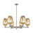 Innovations Preston 6Lt 24" Flute Stem Chandelier, SN/MC - 716-6CR-SN-G457-6ME