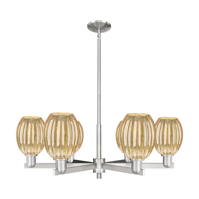 Innovations Preston 6Lt 24" Bell Stem Chandelier, SN/MC - 716-6CR-SN-G459-6ME